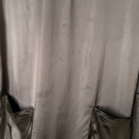 Scanlan Theodore Dress Womens Medium Brown Satin Mini Quiet Luxury Minimalist - Picture 13 of 14